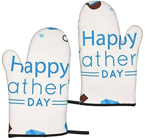 Hitzebeständige Ofenhandschuhe, 2 Stück, Motiv Vatertag, Liebe, Papa, bedruckt, rutschfest, für die Mikrowelle, 1 Paar zum Backen, Kochen, Grillen