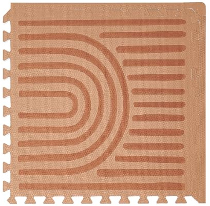 Toddlekind Hochwertige Baby Puzzlematte – 6-teilige EVA-Schaumstoff Krabbelmatte Baby Für Wohnbereiche – 1.2cm Dicke Modulare Spielfläche - Camel Farbe, 60 × 60 cm pro Teil, 120 × 180 cm