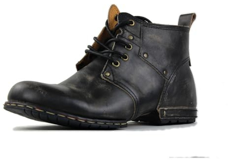 osstone Motorcykelkängor för män, moderiktiga, dragkedja, Chukka-stövlar i läder, casual wear, OS-6015-1-röd-brun, 44 EU Bred