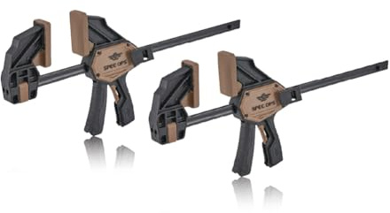 Spec Ops Trigger Clamp for Woodworking 13 Large One-Handed Bar Clamp/Spreader Heavy Duty 330 Lbs. 2-Pack