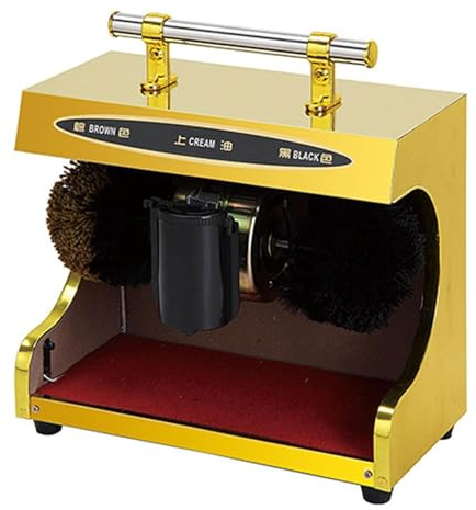 Miuxe Lucidatrice per Scarpe a Induzione Completamente Automatica, Kit Lucidatore per Lustrascarpe Elettrico in Titanio, Lustrascarpe Automatica Commerciale per Hotel