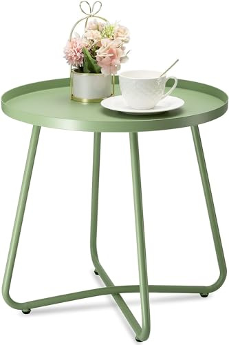 danpinera utomhusbord, balkong med halkfria kanter, trädgårdsbord liten, sidobord utomhus för terrass, gård, balkong, trädgård, väderbeständigt material, grön