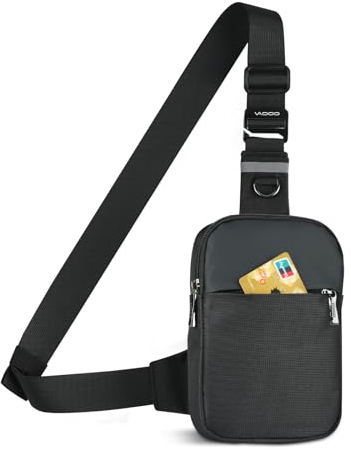 Kleine Schlingetasche Cross Body Brust Schultertasche für Männer Frauen - FRID Blockieren Tasche und verstellbare Gürtel Crossbody Tasche, wasserdichte Bum Taschen für Runner Workout Wandern
