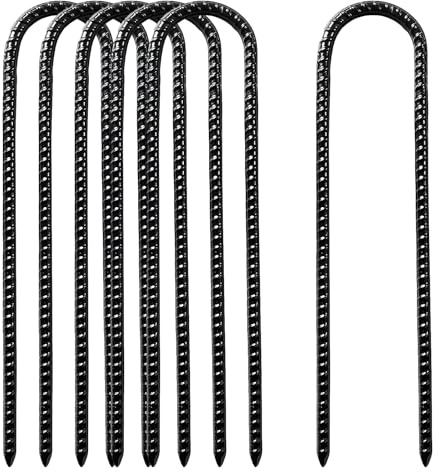 Bodenanker Zeltnägel Gartenpfähle Verzinkt Pflocke Stakes Erdanker Erdnagel Zeltheringe Bauanker U-förmig Erdanker Garten Heringe zum Trampolin Schaukel 6 Stück 30CM