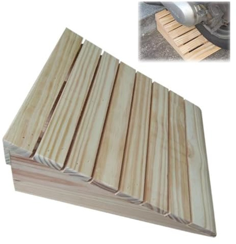 IMUNKT Holz Rollstuhlrampe 7-15 cm Hoch, Leichte Türschwellenrampe, Tragbare Bordsteinrampe Für Türöffnung Roller Fahrrad, Haustiere Stufenrampe(34x30x13cm(13.4x12x5inch))