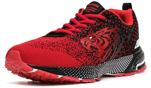ASHION Löparskor för män, sportskor, ventilerande sneakers, sneakers, sneakers, lätta löparskor för väg, utomhus, joggingskor, promenadskor, A blå, 39 EU