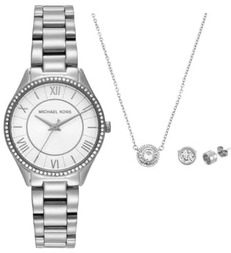 Michael Kors Montre Lauryn pour Femme, Mouvement à Quartz Trois Aiguilles avec Bracelet en Acier Inoxydable ou en Cuir