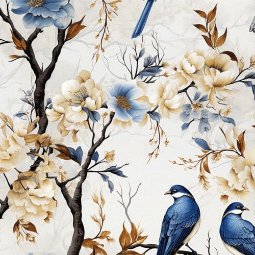 LZH-LP Papel Tapiz Autoadhesivo, 44x600CM Jungla Despegable y Pegable con Diseño de Pájaros Oropéndolas Vinilo Removible para Decoración de Salas de Estar Dormitorios