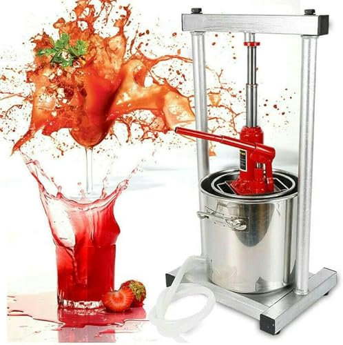 HOTAPEPU 12L Obstpresse, Edelstahlpresse, Obstpresse, Weinpresse, Apfelpresse, Obstmühle, Saftpüreepresse ~/