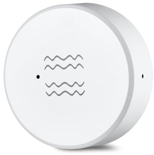 Haozee Smart Vibration Sensor Alarm, Echtzeit-Überwachung, Tür-/Fenster-Vibrationserkennungsalarm für die Sicherheit zu Hause, App-Fernbedienung, unterstützt Home Assistant Zigbee2MQTT