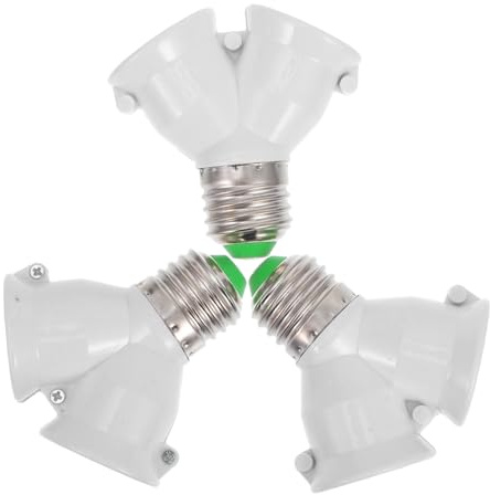 Artibetter Adaptador de Portalámparas Enchufe E27 a Doble E27 en Forma, para Bombilla LED o Halógena, Instalación Fácil, 3 Unidades