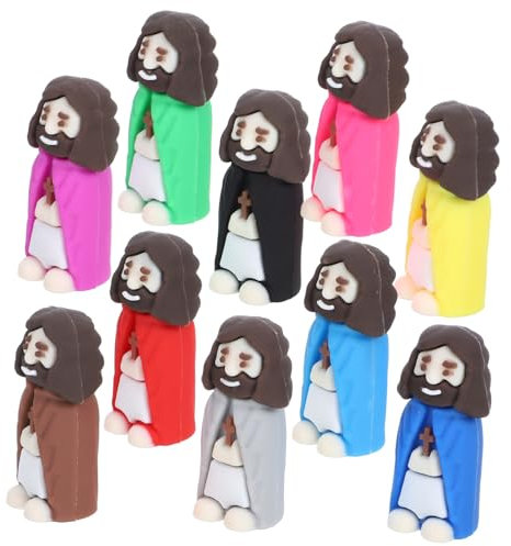 Alipis Villain Home Furnishings – 10-teilige Miniatur-Jesus-Statue Jesus-Dekoration Für Büro Auto Mit Kompakter Jesus-Figur