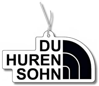 2x Duftbaum mit 'Du Huren Sohn' Motiv, Auto lustig Duftspender, Duftbaum Auto tuning, Lufterfrischer, Duftanhänger Auto Set, Scherzartikel