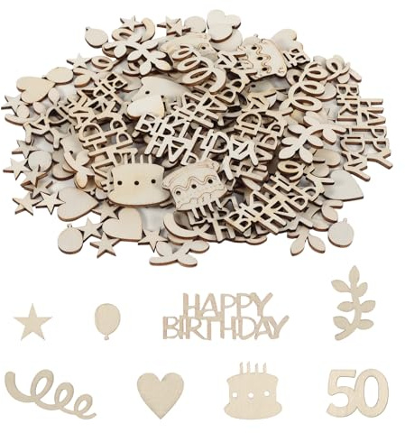 120 Stück 50.Happy Birthday Konfetti Geburtstag, Tischdeko 50.Geburtstag Streudeko Holz 50.Geburtstagsdeko Tisch Streudeko 50 Happy Birthday TischdekoTortendeko(50)