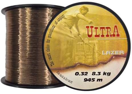 LAZER LINE Ultra Carp Monofil Angelschnur 945m Dia 0,32mm Test 8,3kg Karpfenangeln Schnur - Karpfen Angeln - Grundangeln - Monofilament Angelsehne - Nylonfaden Vorfach – Vorfachschnur - Method Feeder