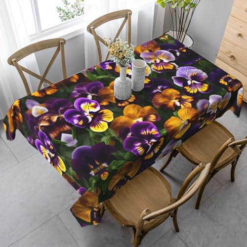 FKGKDF Pansy Perfection Printed Rectangular Tablecloth Washable Ideal For Gifts, Party And Home Decor