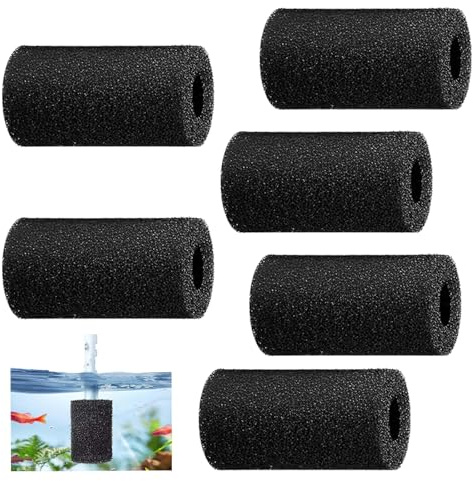 6 Stück Filterschwamm Aquarium,Schwammfilter Aquarium,Ersatz-filterschwämme,Filter Guard Filterschutz,Schwarz Vorfilter-Schwamm Filter Zubehör,Geeignet Für Den Aquarium Schutz Von Fischen Garnelen (L)