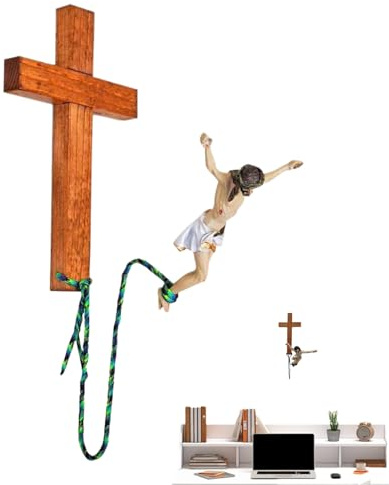 Jumping Jesus | Wanddekoration bung-ee Jesus Kruzifix Harz Statuen | Ästhetische Kunst springender Je-sus Harzfigur für Zuhause, Kirche, Wohnzimmer, Arbeitszimmer, Schlafzimmer