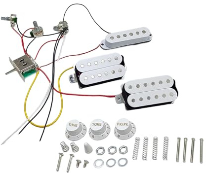 Ensemble de micros pour guitare électrique style HSH avec harnais pré-câblé et potentiomètre 250 K pour micros HSH multitons