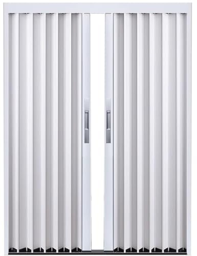 Puerta de acordeón, puerta de acordeón interior deslizante blanca para armario, incluye herrajes y cerradura, diseño aislado