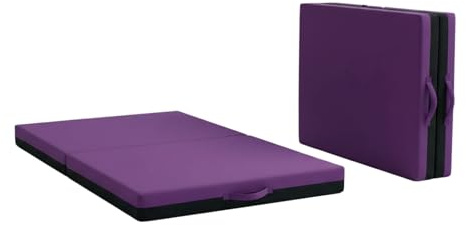 Non Slip Gymnastics Bi Fold Exercise Soft Play Floor Mat For Yoga Aerobics Landing Crashing Training Safe Space for kids (Purple, 120cm x 120cm x 6cm)
