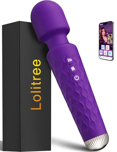 Lolitree Wand Vibrator for Women, 20×10 Stepless Speed Magic Bullet Vibabrator AI Sync Sex Toys for G Spot & Anal Clitoral Stimulation, Silent Personal Vibrators Wand Massager for Couples, Wireless