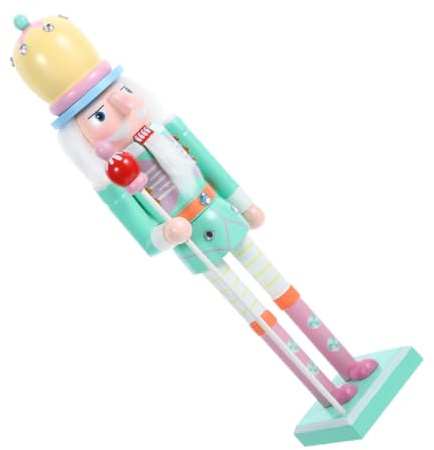 GARVALON Adorno de Cascanueces Navideño de Madera 50 CM Soldado Marioneta Colores Macarrón Decoración Festiva para Escritorio y Hogar Figura Artesanal para Navidad
