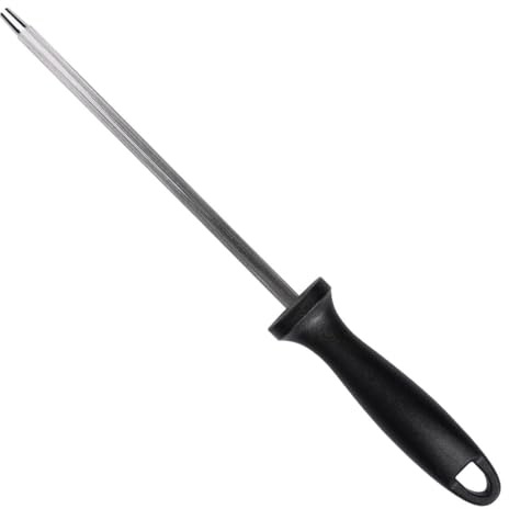 TESSTSY Slipstål för knivar 31,5 cm, slipstång med plasthandtag och upphängningsögla, slipstång för knivar, knivslipstång, för matlagning i köket