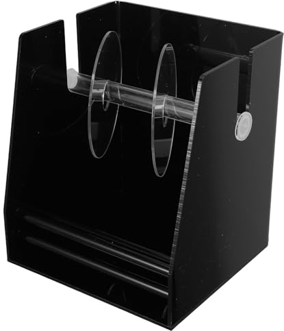 SEWACC Dispenser Porta Rotolo Adesivi in Acrilico con 3 Scomparti Rimovibili, Organizzatore Adesivi da Scrivania per Ufficio, Casa e Scuola, Distributore Manuale Etichette Compatto