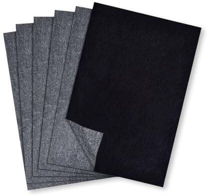 TARGONIX Kohlepapier A4 Schwarz 50 Blatt, Transferpapier Zum Nachzeichnen und Kopieren, Durchschlagpapier Für Papier Holz Leinwand, Graphitpapier Für Basteln Studio und Werkstatt