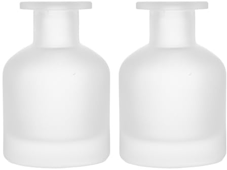 GALPADA Botellas Difusoras Cilíndricas de Vidrio 150 Ml, Frascos Rellenables para Aceites Esenciales con Varillas, Color Translúcido Claro, Pack 2 Unidades para Aromaterapia en Hogar