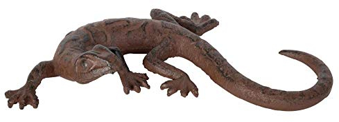 Esschert Design - Escultura de Lagarto para jardín (Acero Fundido), Color marrón