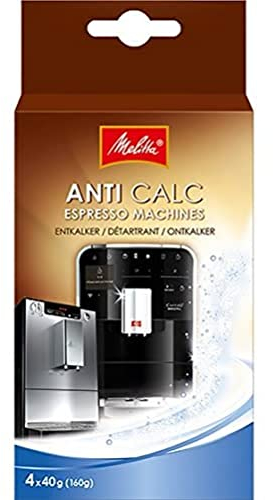 Melitta 209668 Entkalker Kaffeevollautomaten Anti Calc Espresso 4 Pulver Beutel, 40 g