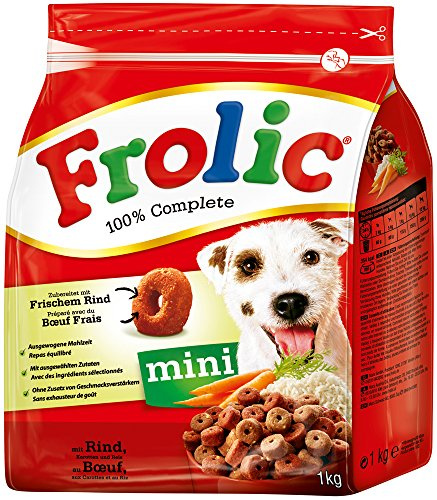 Frolic Hundefutter Trockenfutter für kleine Hunde mit Rind, Karotten und Getreide, 1 Beutel (1 x 1kg)