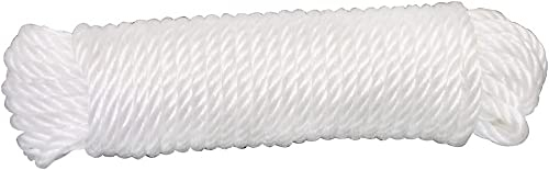 Amig - Corda Bianca in Nylon Torto Mod.20220 - Cordino multiuso Resistente e Morbido Ideale per Nautica o Pesca, Costruzione, Sport e Giochi, Fai da te e ormeggi - Misure: Ø 4 mm x 10 m