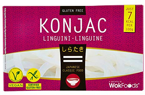 WokFoods Linguini Konjac Japanese Classic Food Gluten Free / Preparato Alimentare con Farina di Konjac Classico Cibo Giapponese - 2 x 200 Gram