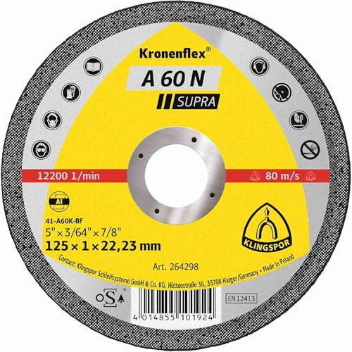 25 x Klingspor A 60 N Trennscheiben, 115 x 1 x 22,23 mm gerade