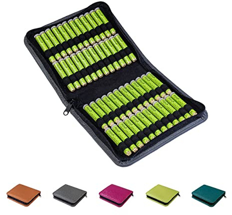 Homöopathische Taschenapotheke, Globuli-Tasche zum Buch Homöopathie (GU Kompass Gesundheit) von Sven Sommer, gefüllt mit 48 Globuli-Röhrchen (Glas), handgem. aus echtem Leder (anthrazit-grau)