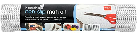 Homeshopa Multipurpose Non Slip Mat, 150cm X 30cm Anti Slip Rug Gripper Roll Rubber Matting, Non-adhesive Grip Liner, Shelf Drawer Line, Waterproof Floor Mat for Home, Office, Car, Caravans (Cream)