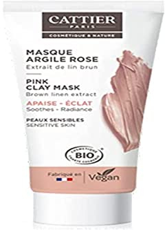 Cattier Mini-Maske aus rosa Ton – für empfindliche Haut – 30 ml, weich, feuchtigkeitsspendend