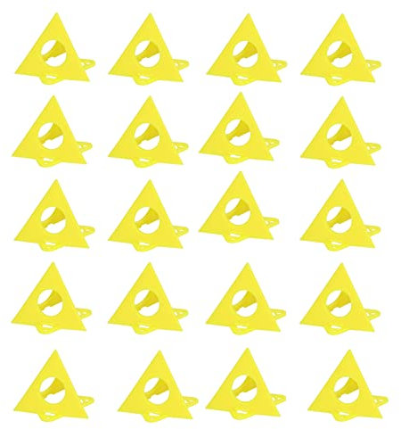 YWBL-WH Cone Support Stand, 20Pcs Painter Pyramid Stands, Door Painting Stand, Plastic Pyramid Riser Set Kit for Canvas Cabinet Door Paint Pouring, Yellow