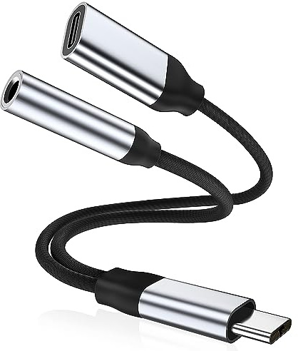 Adaptateur Casque USB C vers Jack 3.5mm, 2 en 1 Adaptateur Prise Jack USB C et Chargeur,Adaptateur Câble Audio Écouteur,Puce DAC Haute Résolution pour Samsung Galaxy S23 S22 S21 Note 20, Pixel 7/6,etc