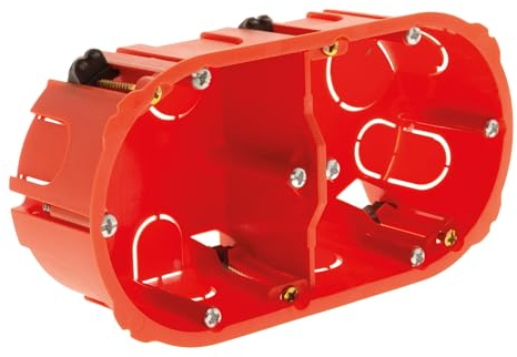 Zenitech - Scatola Da Incasso Placo Doppio Interasse 71mm - Compatibile Con Apparecchiature A Vite O A Griffes - Resistenza Al Fuoco 850°C - Ø65 mm x Profondità 40 mm - Rossa