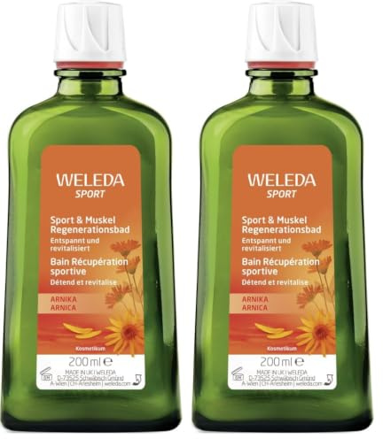 WELEDA Bio Sport & Muskel Bad vegan - Naturkosmetik Badezusatz mit ätherischen Ölen entspannt & regeneriert beanspruchte Muskeln nach dem Sport - Bad Essenz mit Rosmarin & Lavendel Duft (1x 200ml)