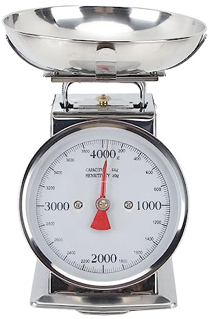 Tyenaza Balance Mécanique, Balance Alimentaire à Cadran en Acier Inoxydable De Haute Précision avec Bol Amovible pour la Cuisson en Cuisine(4KG)