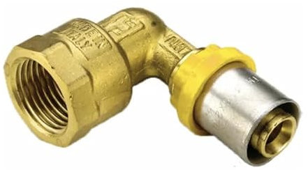 Gomito 90 gradi femmina a pressare per tubo Gas 16x1/2 pollice