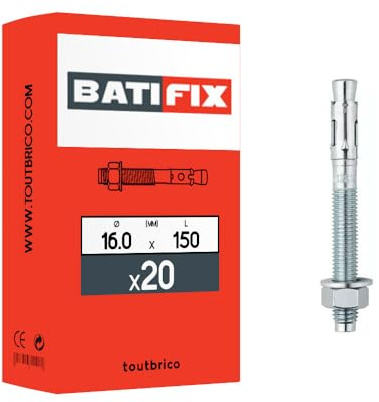 20 goujons d'ancrage 16 x 145mm zingué - Batifix
