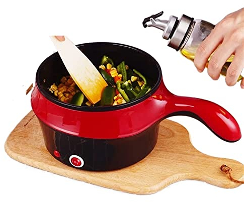 ANSNOW Ollas de Cocina Cocina Eléctrica Antiadherente para Dormitorio de Estudiantes Cocina Eléctrica Multifuncional Mini Olla Caliente Sartén Eléctrica Sartén Eléctrica