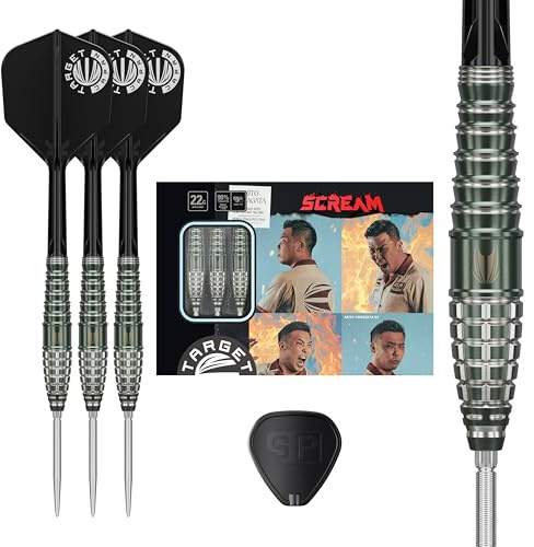 Target Japan Prime Series Scream G1 90% Tungsten K-Flex Swiss Point Steeldarts Set, 22G | Akito Yamagata KFlex Dart Flight, Swiss Nano Points, Steeldarts Spitzen mit K Flex integrierten Schäften
