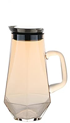 TJLVYCNB Water Pitcher Light Luxury Glass Pitcher with Handle Creative Cold Kettle Household Teapot for Scented Tea, Hot and Cold Beverages Water Carafe(Brown)
